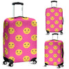 Emoji Pink Pattern Print Luggage Cover Protector-grizzshop