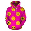 Emoji Pink Pattern Print Men Women Pullover Hoodie-grizzshop