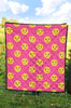 Emoji Pink Pattern Print Quilt-grizzshop