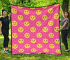 Emoji Pink Pattern Print Quilt-grizzshop