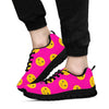 Emoji Pink Pattern Print Sneaker Shoes For Men Women-grizzshop