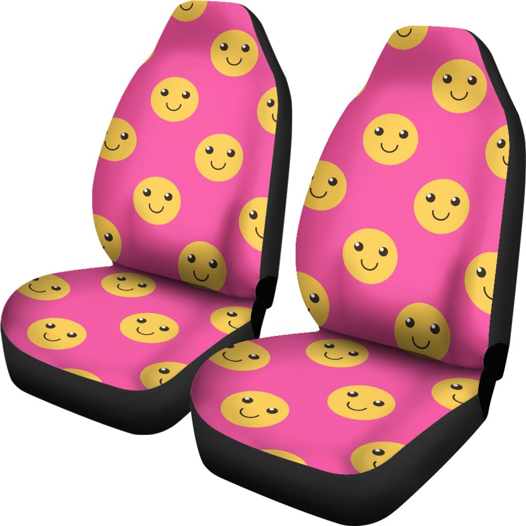 Emoji Pink Pattern Print Universal Fit Car Seat Covers-grizzshop