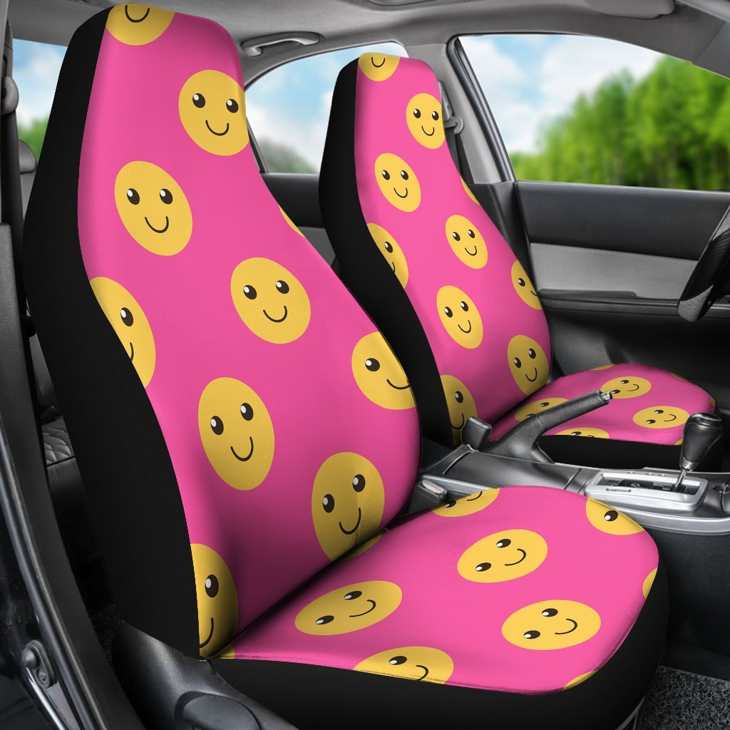 Emoji Pink Pattern Print Universal Fit Car Seat Covers-grizzshop