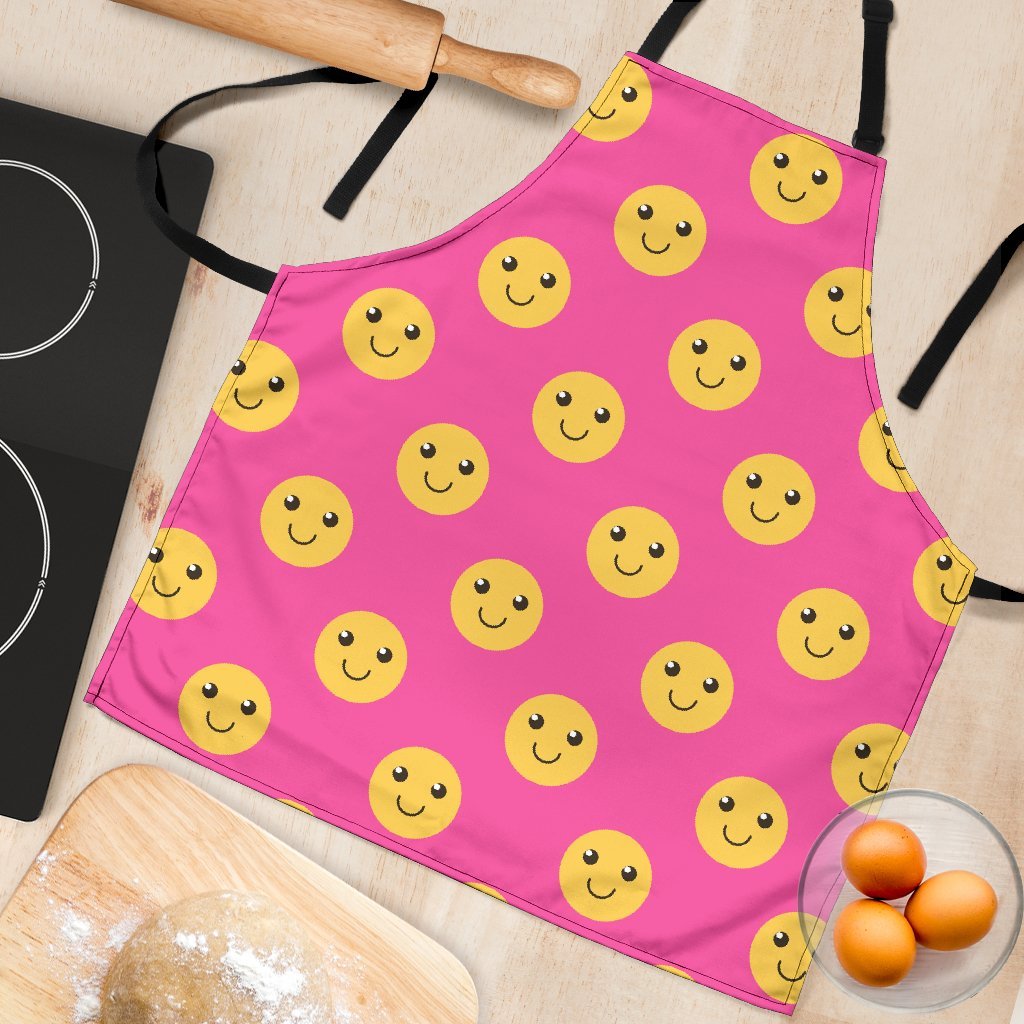 Emoji Pink Pattern Print Women's Apron-grizzshop