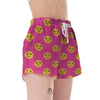 Emoji Pink Pattern Print Women's Shorts-grizzshop