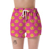 Emoji Pink Pattern Print Women's Shorts-grizzshop