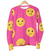 Emoji Pink Pattern Print Women's Sweatshirt-grizzshop