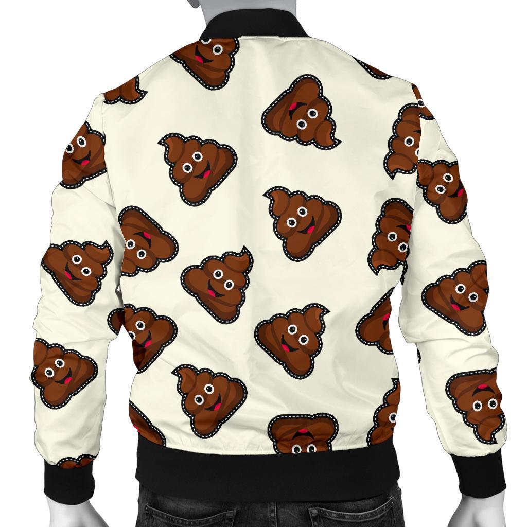 Emoji Poop Pattern Print Men's Bomber Jacket-grizzshop