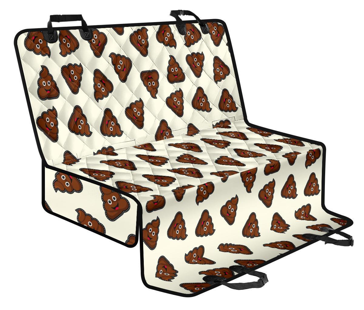 Emoji Poop Pattern Print Pet Car Seat Cover-grizzshop