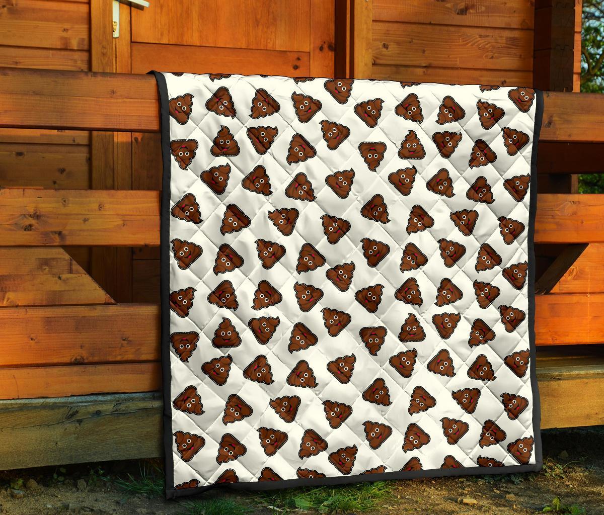 Emoji Poop Pattern Print Quilt-grizzshop