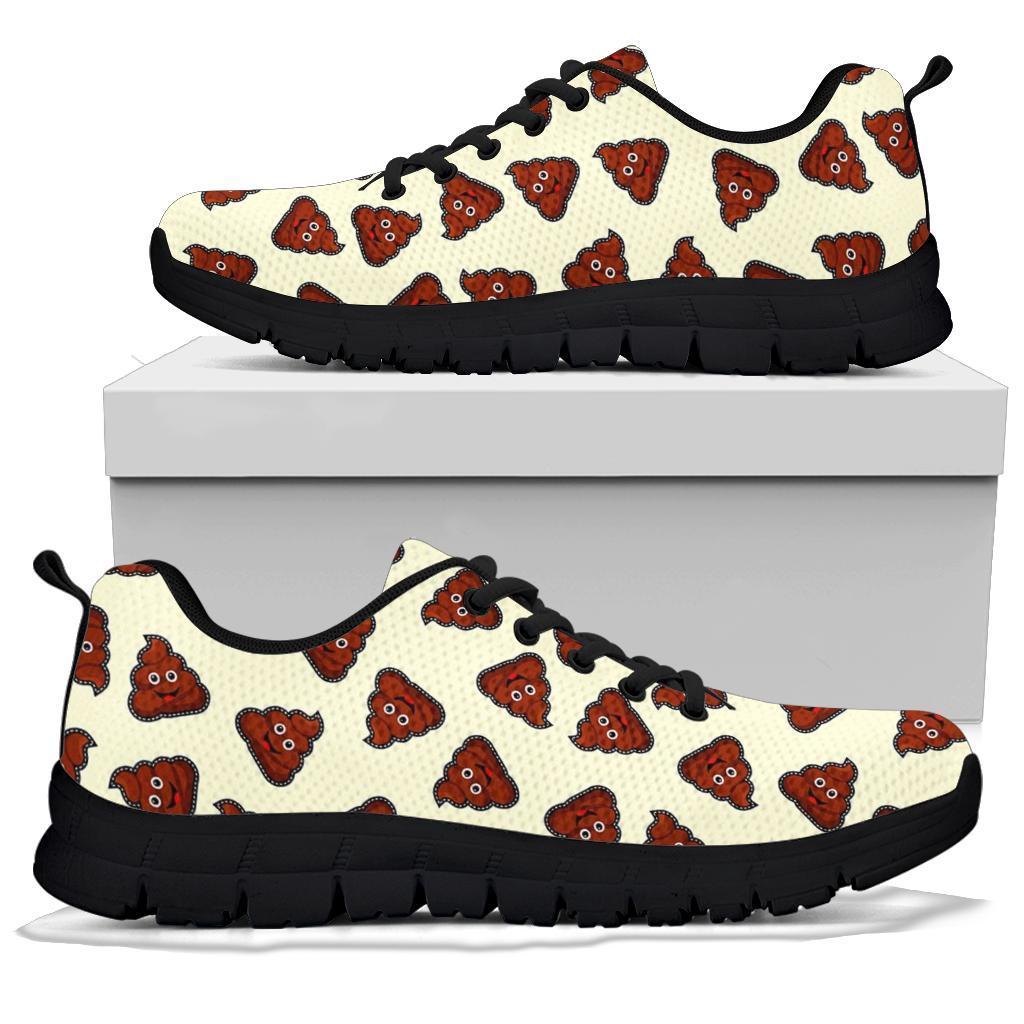 Emoji Poop Pattern Print Sneaker Shoes For Men Women-grizzshop