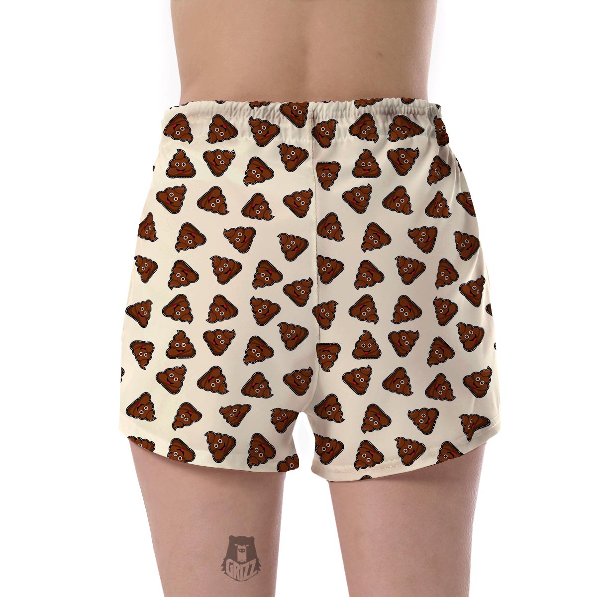 Emoji Poop Pattern Print Women's Shorts-grizzshop