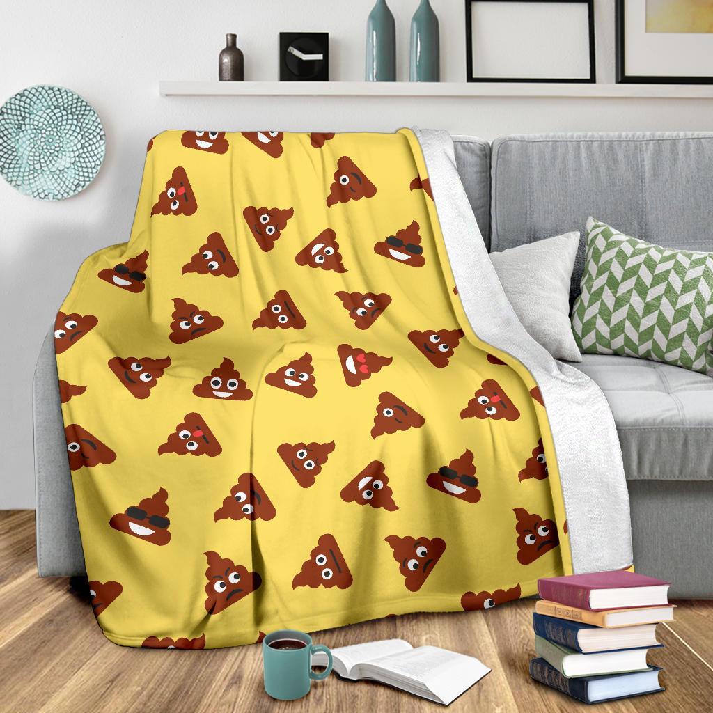 Emoji Poop Print Pattern Blanket-grizzshop