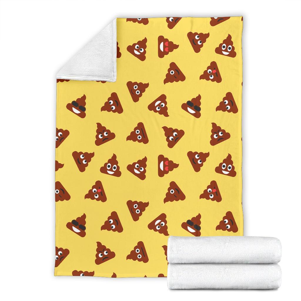 Emoji Poop Print Pattern Blanket-grizzshop