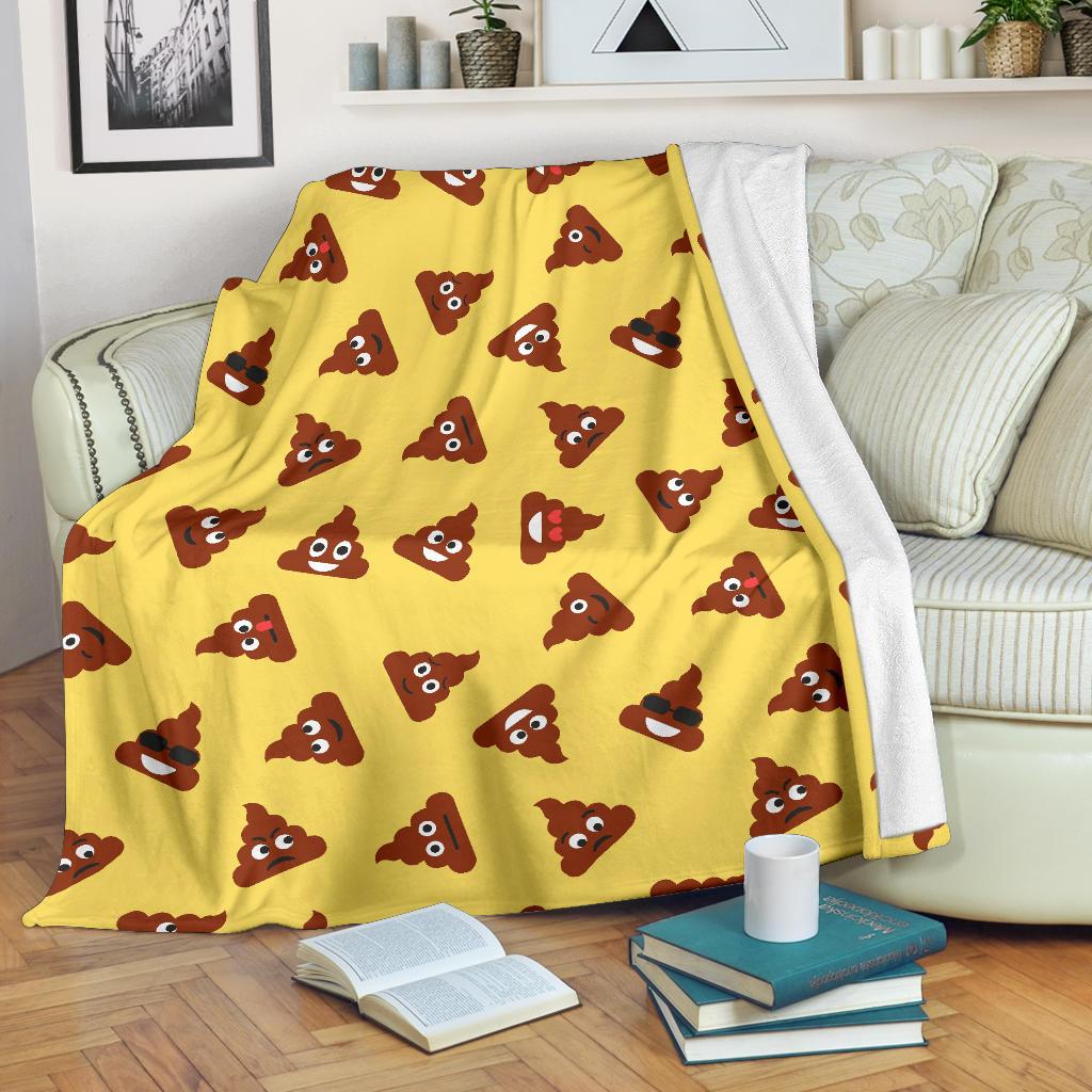 Emoji Poop Print Pattern Blanket-grizzshop