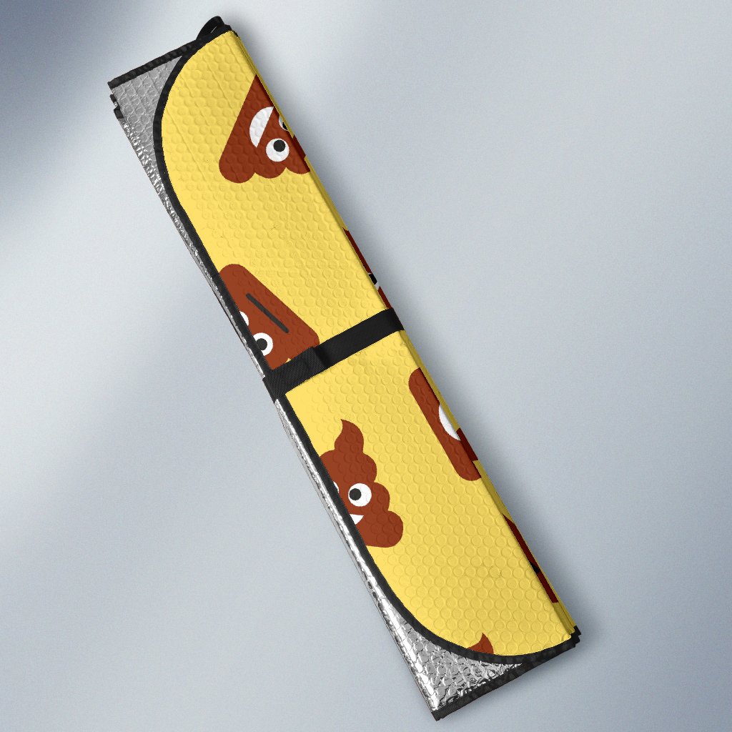 Emoji Poop Print Pattern Car Sun Shade-grizzshop
