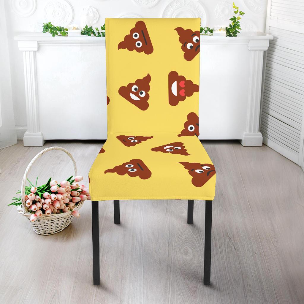 Emoji Poop Print Pattern Chair Cover-grizzshop