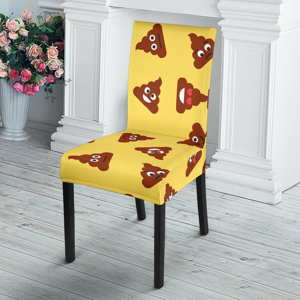 Emoji Poop Print Pattern Chair Cover-grizzshop