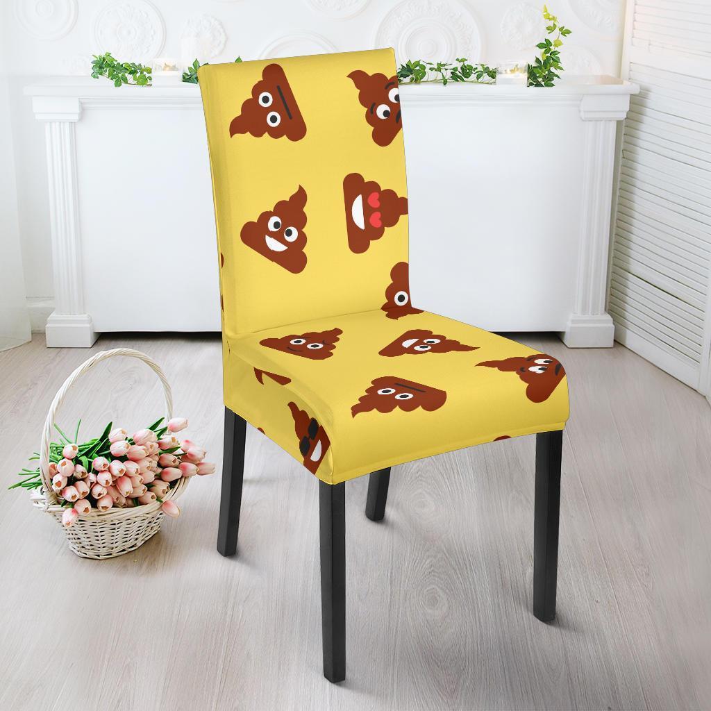 Emoji Poop Print Pattern Chair Cover-grizzshop