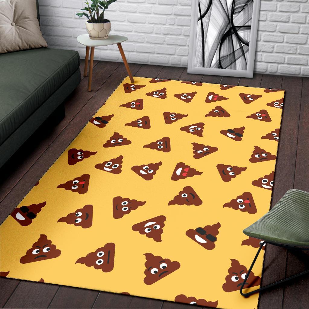 Emoji Poop Print Pattern Floor Mat-grizzshop