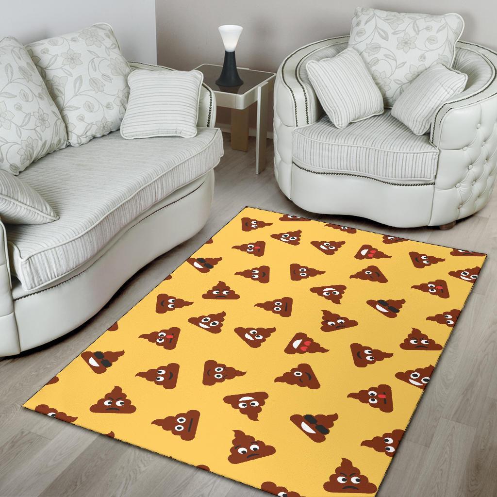 Emoji Poop Print Pattern Floor Mat-grizzshop