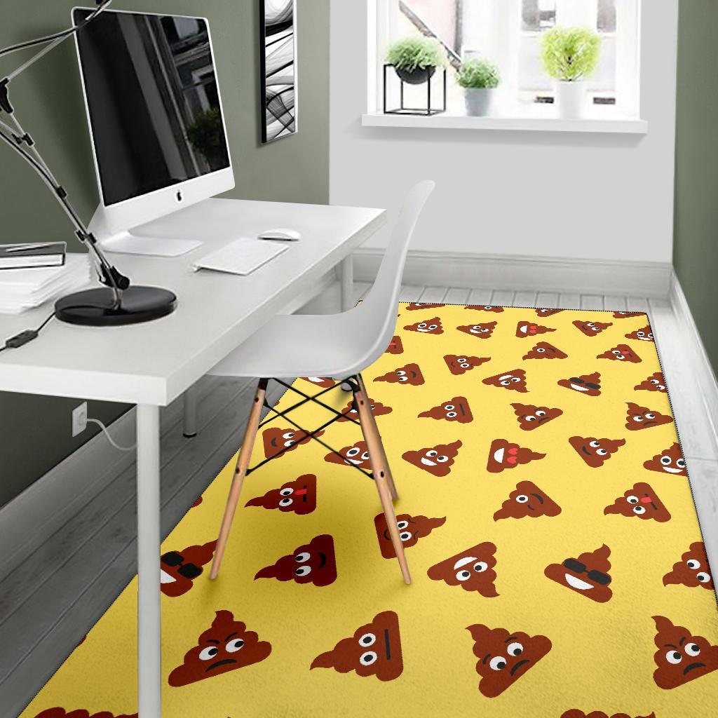 Emoji Poop Print Pattern Floor Mat-grizzshop