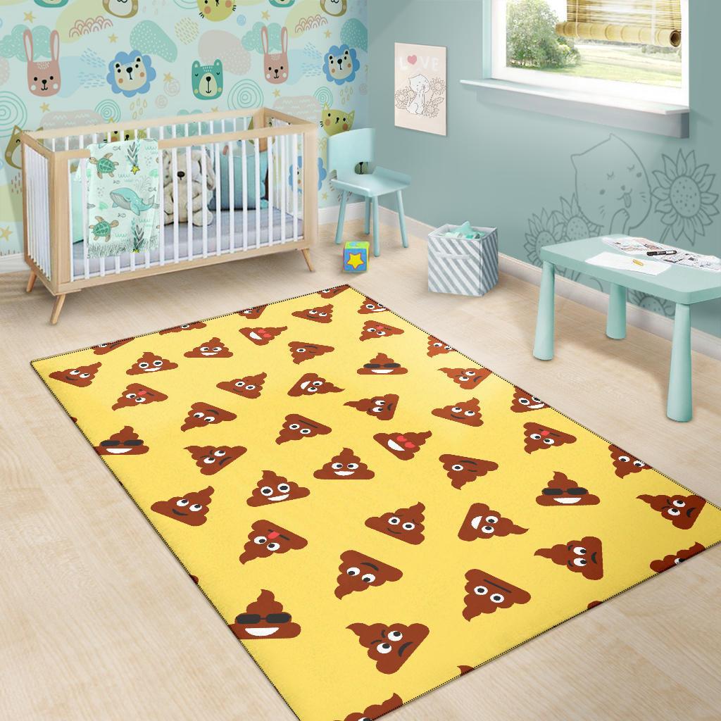 Emoji Poop Print Pattern Floor Mat-grizzshop