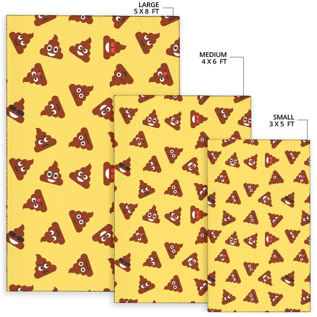 Emoji Poop Print Pattern Floor Mat-grizzshop