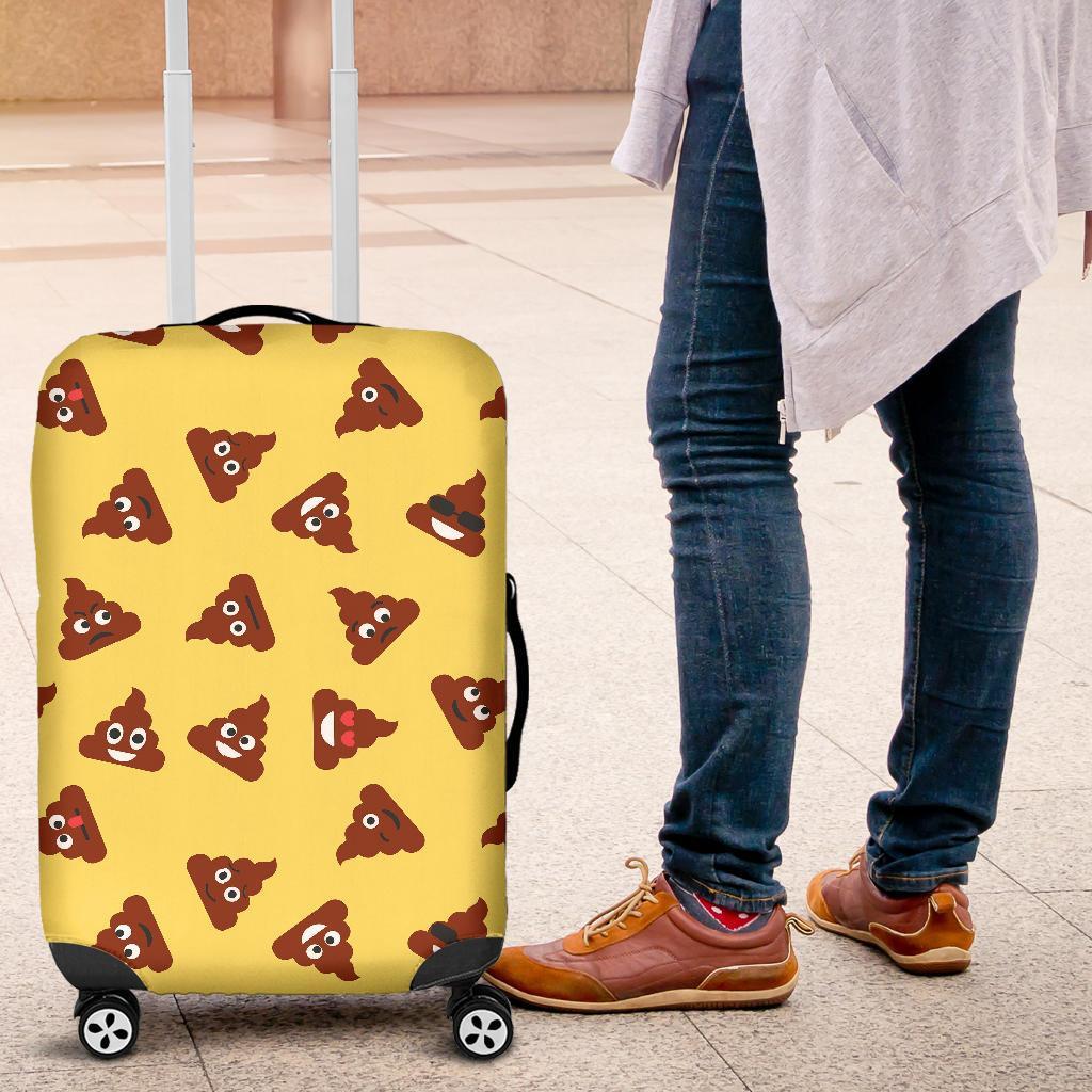 Emoji Poop Print Pattern Luggage Cover Protector-grizzshop