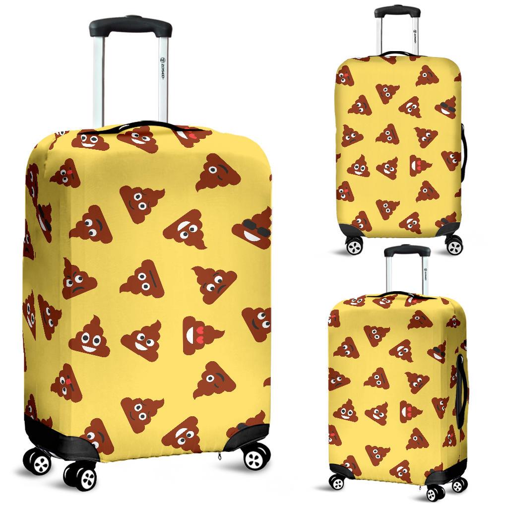 Emoji Poop Print Pattern Luggage Cover Protector-grizzshop