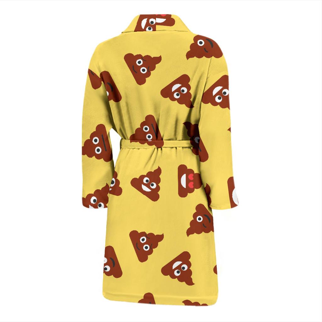 Emoji Poop Print Pattern Men Long Robe-grizzshop