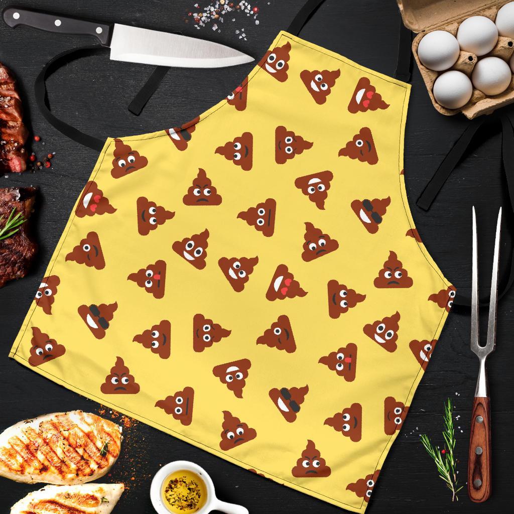 Emoji Poop Print Pattern Men's Apron-grizzshop