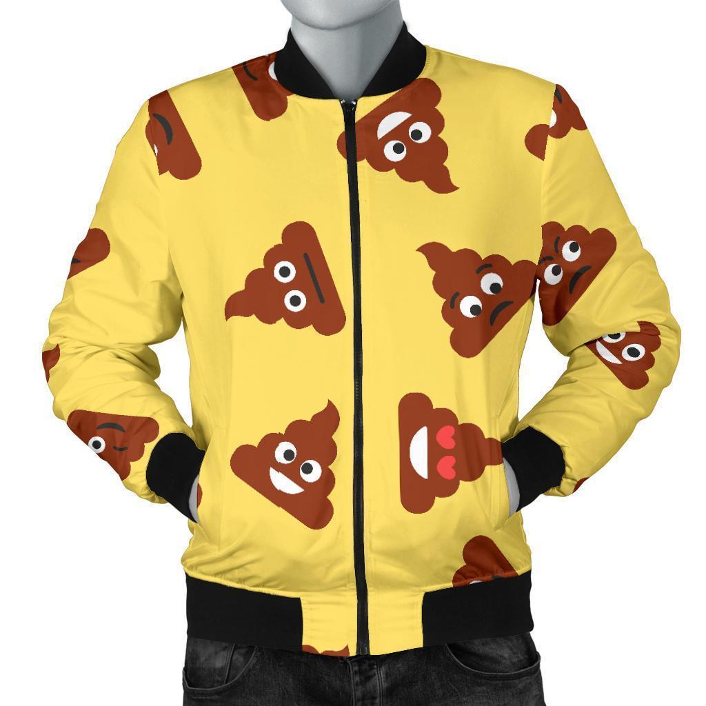 Emoji Poop Print Pattern Men's Bomber Jacket-grizzshop