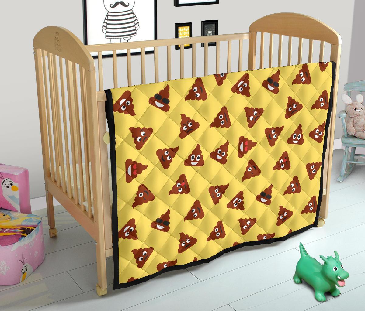 Emoji Poop Print Pattern Quilt-grizzshop
