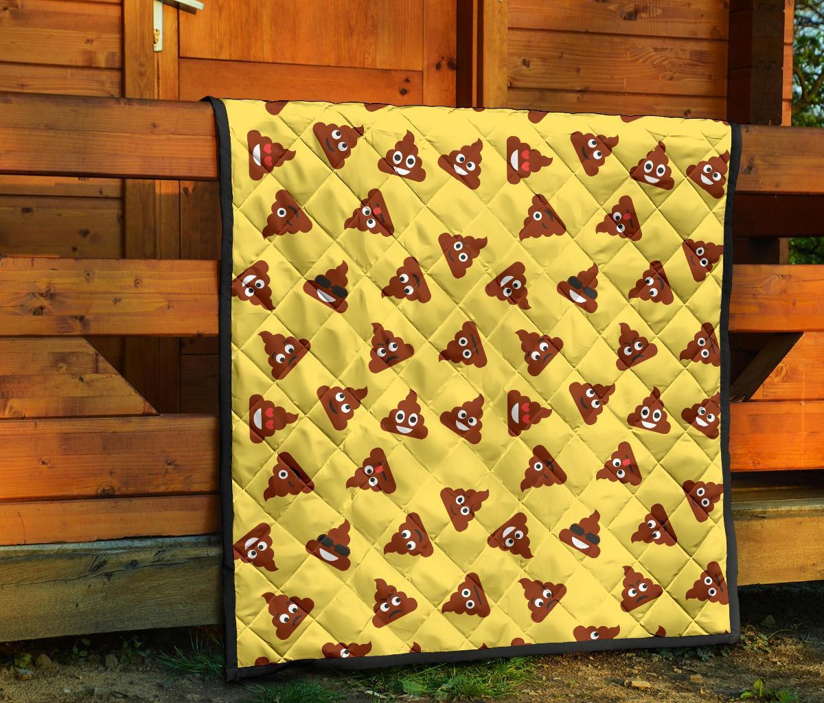Emoji Poop Print Pattern Quilt-grizzshop
