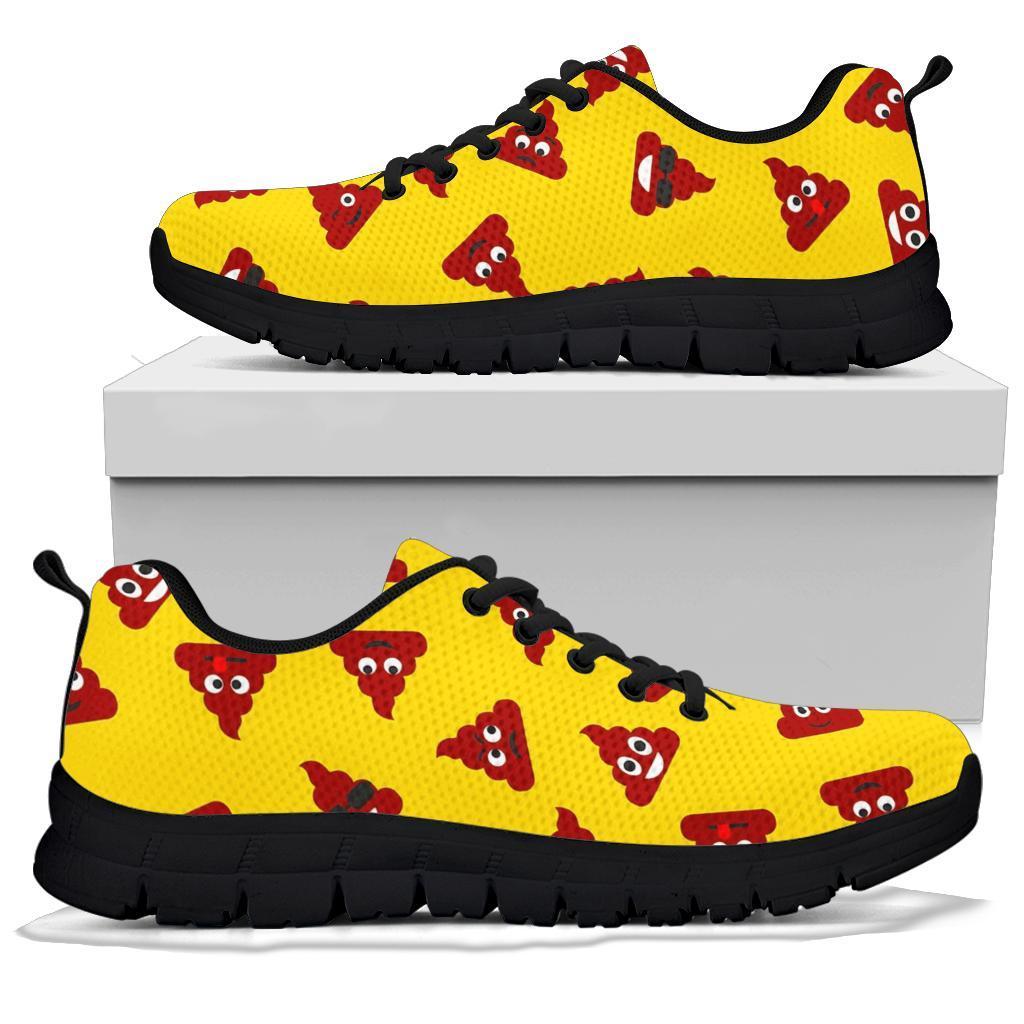 Emoji Poop Print Pattern Sneaker Shoes For Men Women-grizzshop