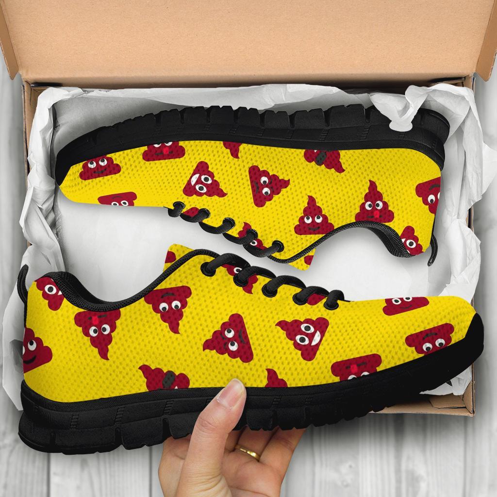 Emoji Poop Print Pattern Sneaker Shoes For Men Women-grizzshop