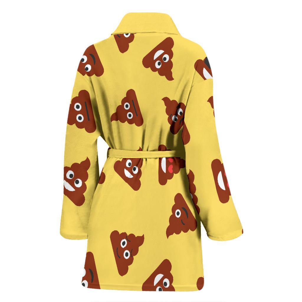 Emoji Poop Print Pattern Women Long Robe-grizzshop