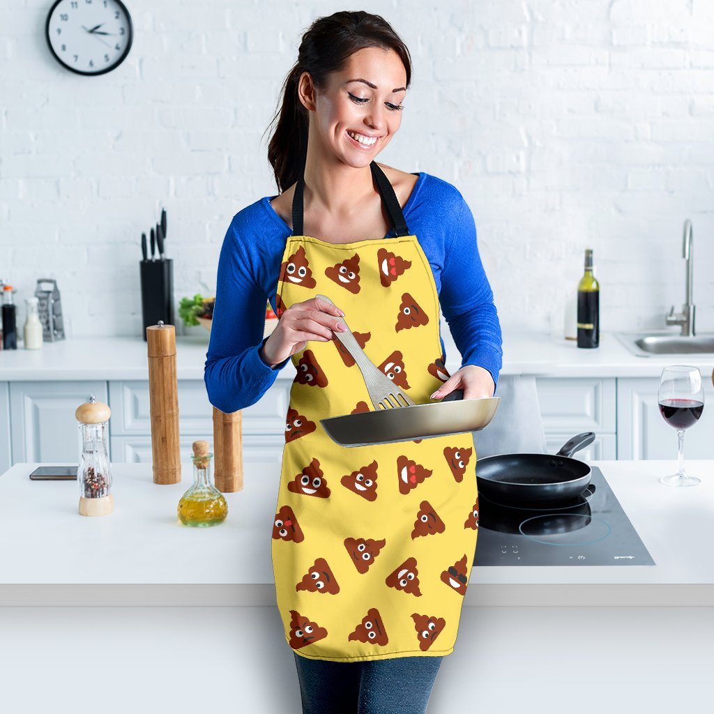 Emoji Poop Print Pattern Women's Apron-grizzshop