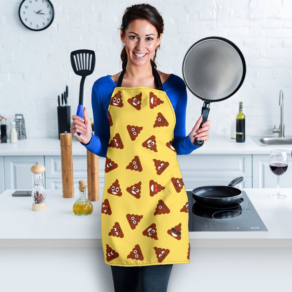 Emoji Poop Print Pattern Women's Apron-grizzshop