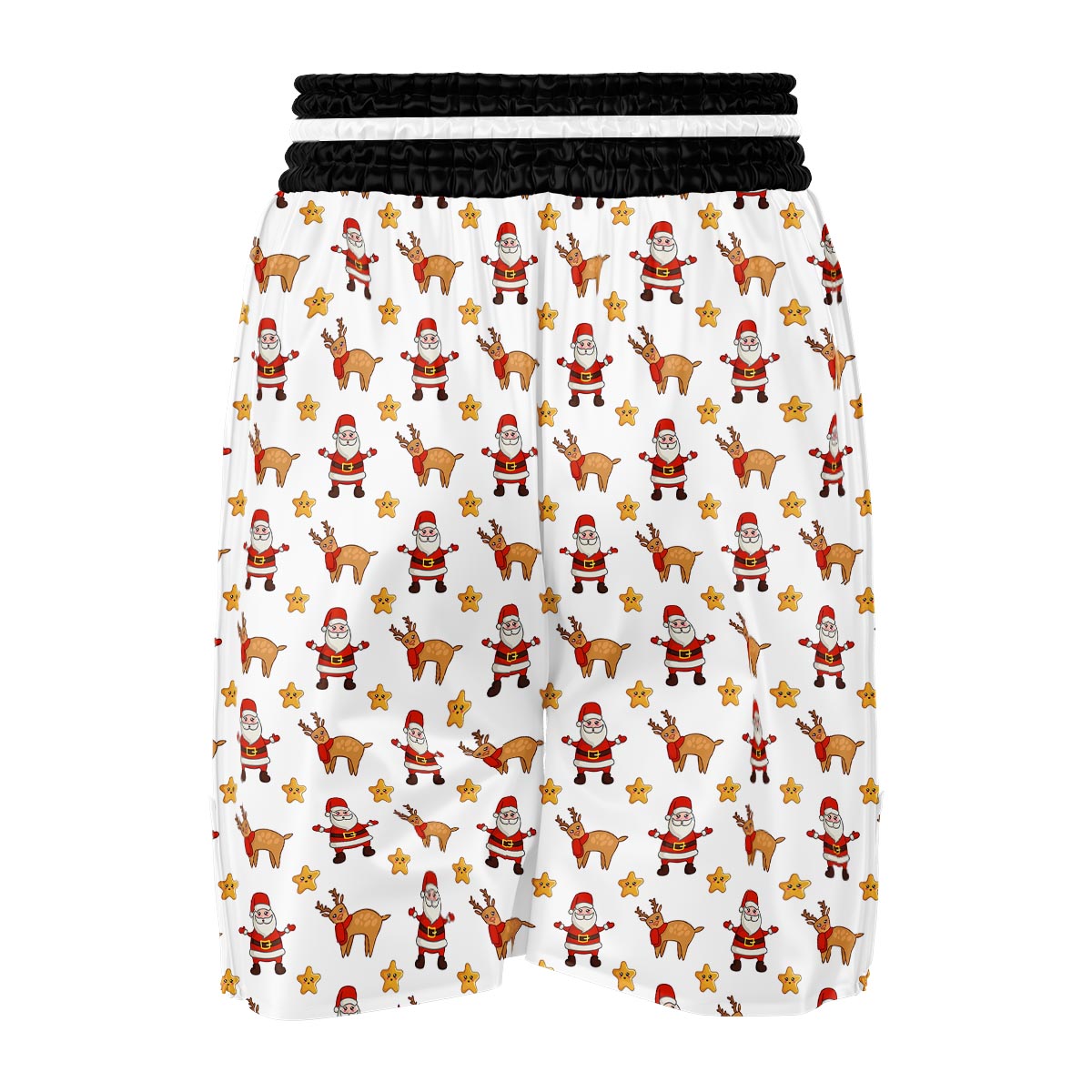 Emoji Reindeer And Santa Claus Print Pattern Boxing Shorts-grizzshop