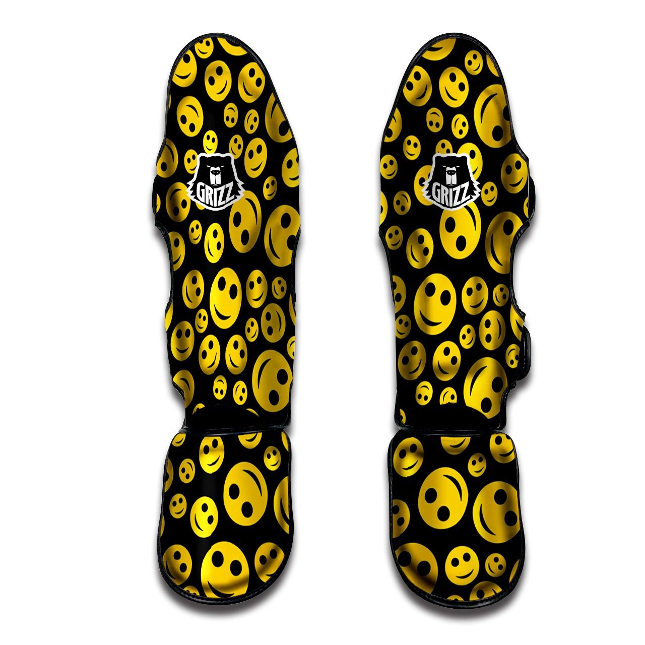 Emoji Smiley Faces Print Pattern Muay Thai Shin Guards-grizzshop