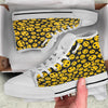 Emoji Smiley Faces Print Pattern White High Top Shoes-grizzshop