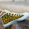 Emoji Smiley Faces Print Pattern White High Top Shoes-grizzshop