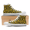 Emoji Smiley Faces Print Pattern White High Top Shoes-grizzshop