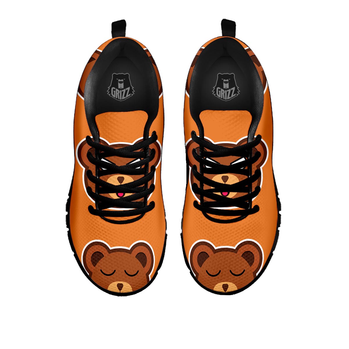Emoji Teddy Bear Print Black Sneaker-grizzshop