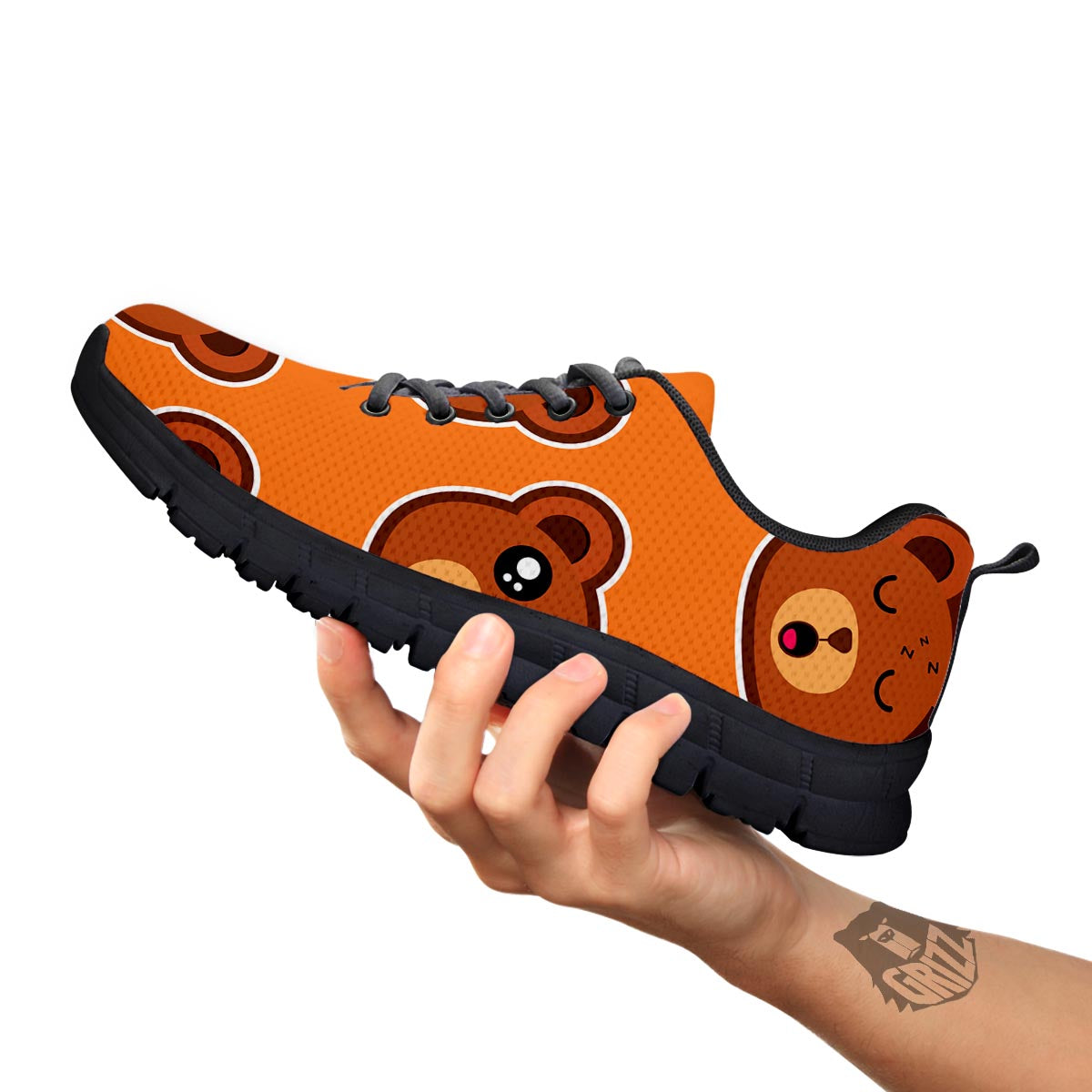 Emoji Teddy Bear Print Black Sneaker-grizzshop