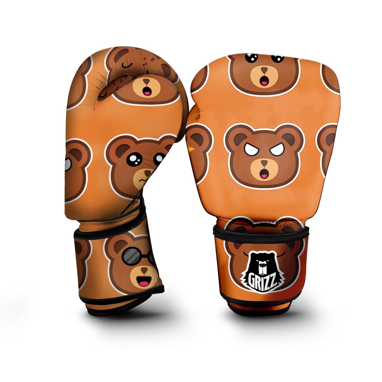 Emoji Teddy Bear Print Boxing Gloves-grizzshop
