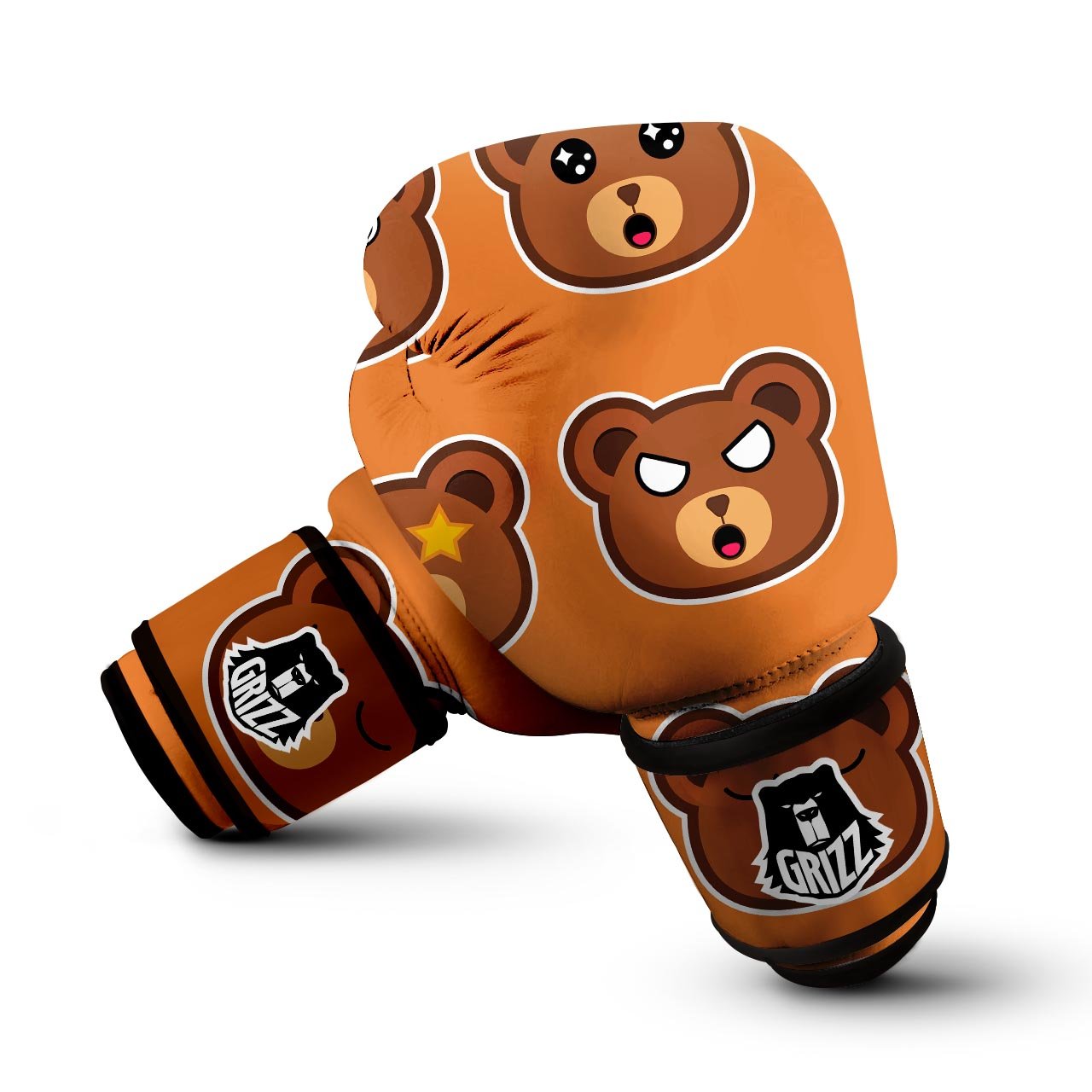 Emoji Teddy Bear Print Boxing Gloves-grizzshop