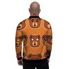 Emoji Teddy Bear Print Men's Bomber Jacket-grizzshop